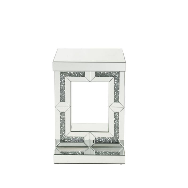 Noralie Mirrored & Faux Diamonds Accent Table