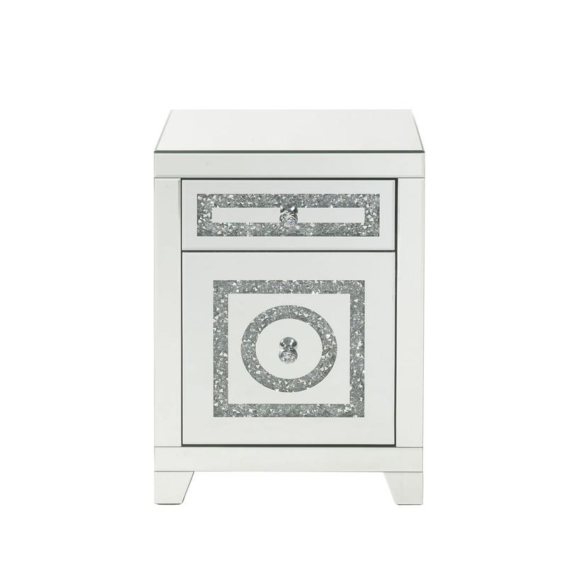 Noralie Mirrored & Faux Diamonds Accent Table