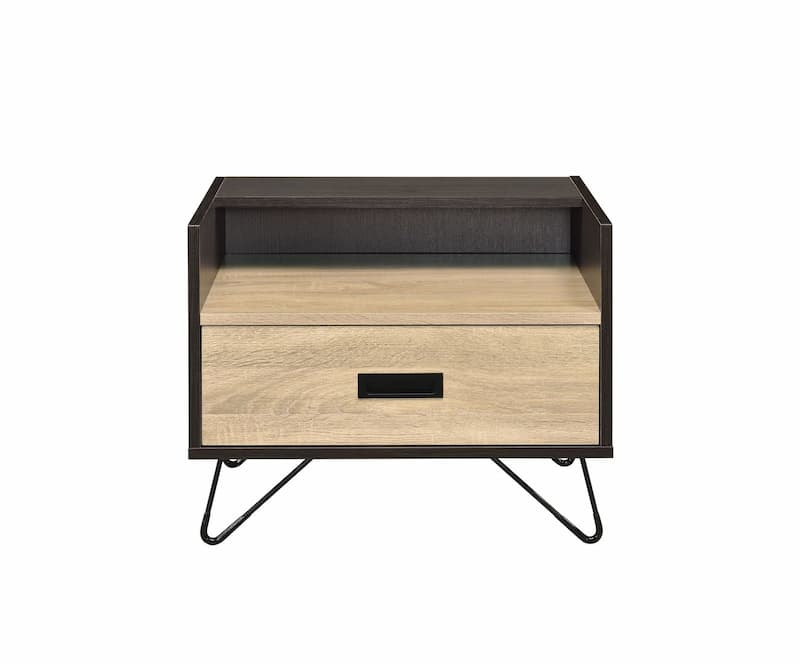 Melkree Oak & Black Finish Accent Table