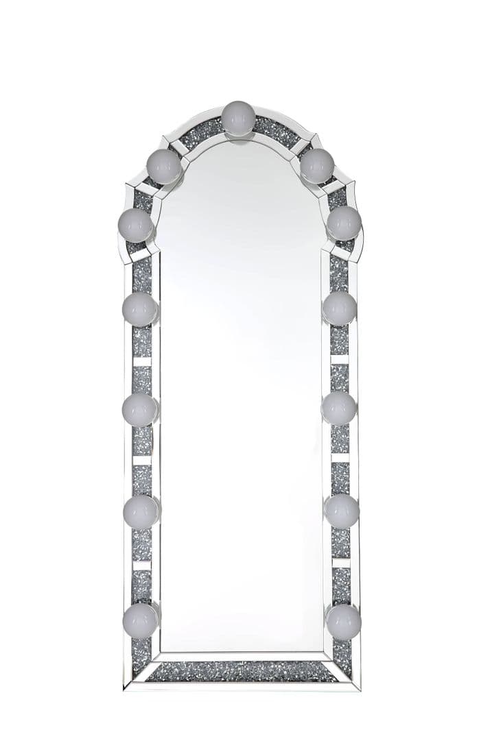 Noralie Mirrored & Faux Diamonds Floor Mirror