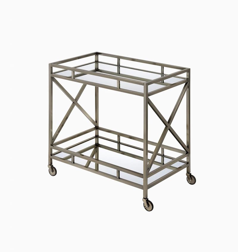 Kristensen Antique Gold & Mirror Serving Cart