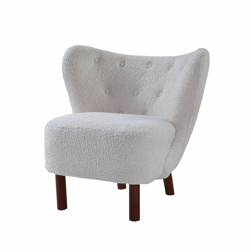 Zusud White Teddy Sherpa Accent Chair