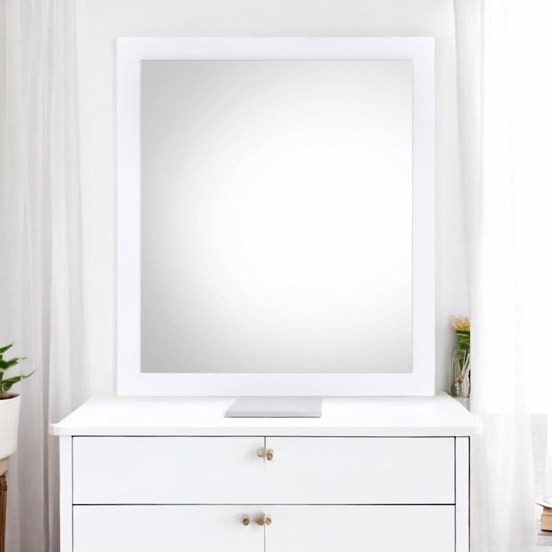 Perse White Finish Mirror