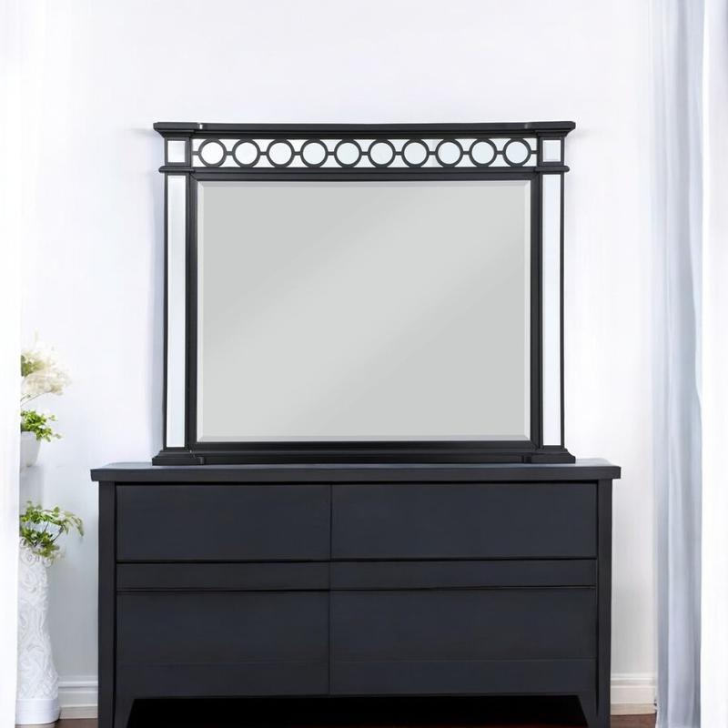 Varian II Mirrored, Black & Sliver Finish Mirror