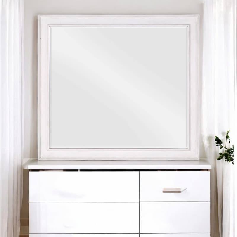 Katia Rustic Gray & Weathered White Finish Mirror