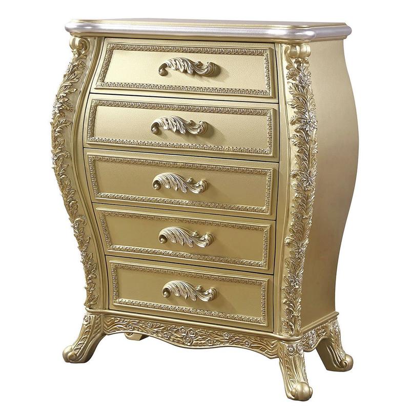 Cabriole Gold Finish Chest