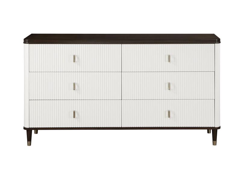 Carena White & Brown Finish Dresser W/Jewelry Tray
