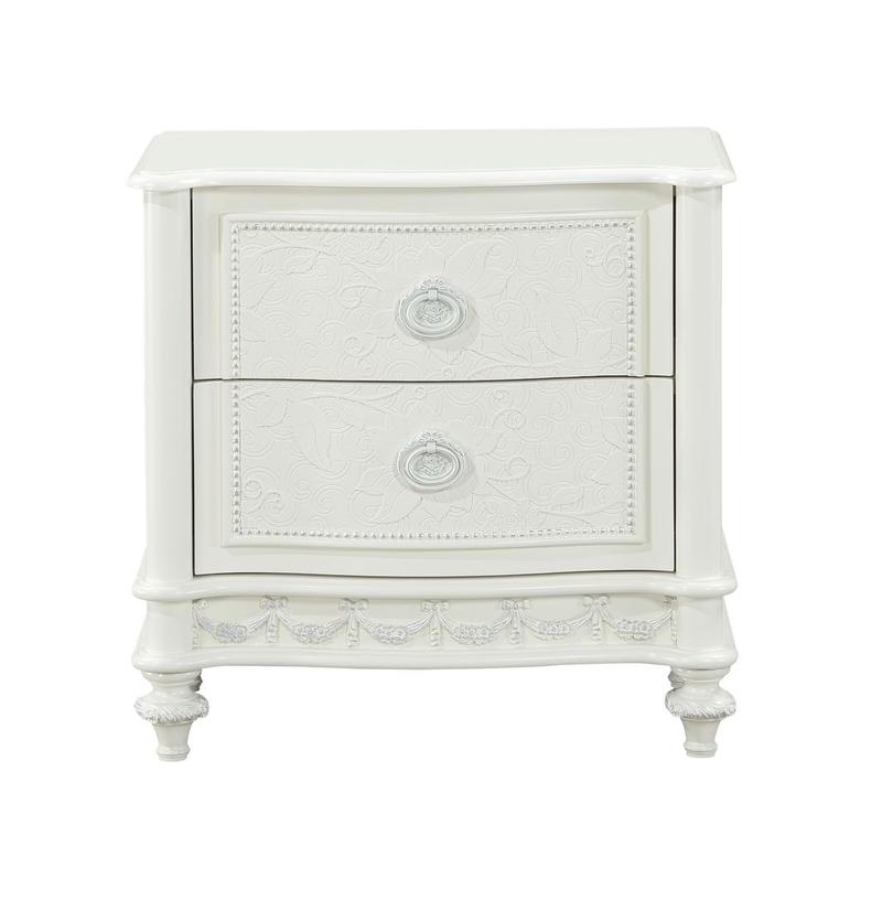 Dorothy Ivory Finish Nightstand W/2 Drawers