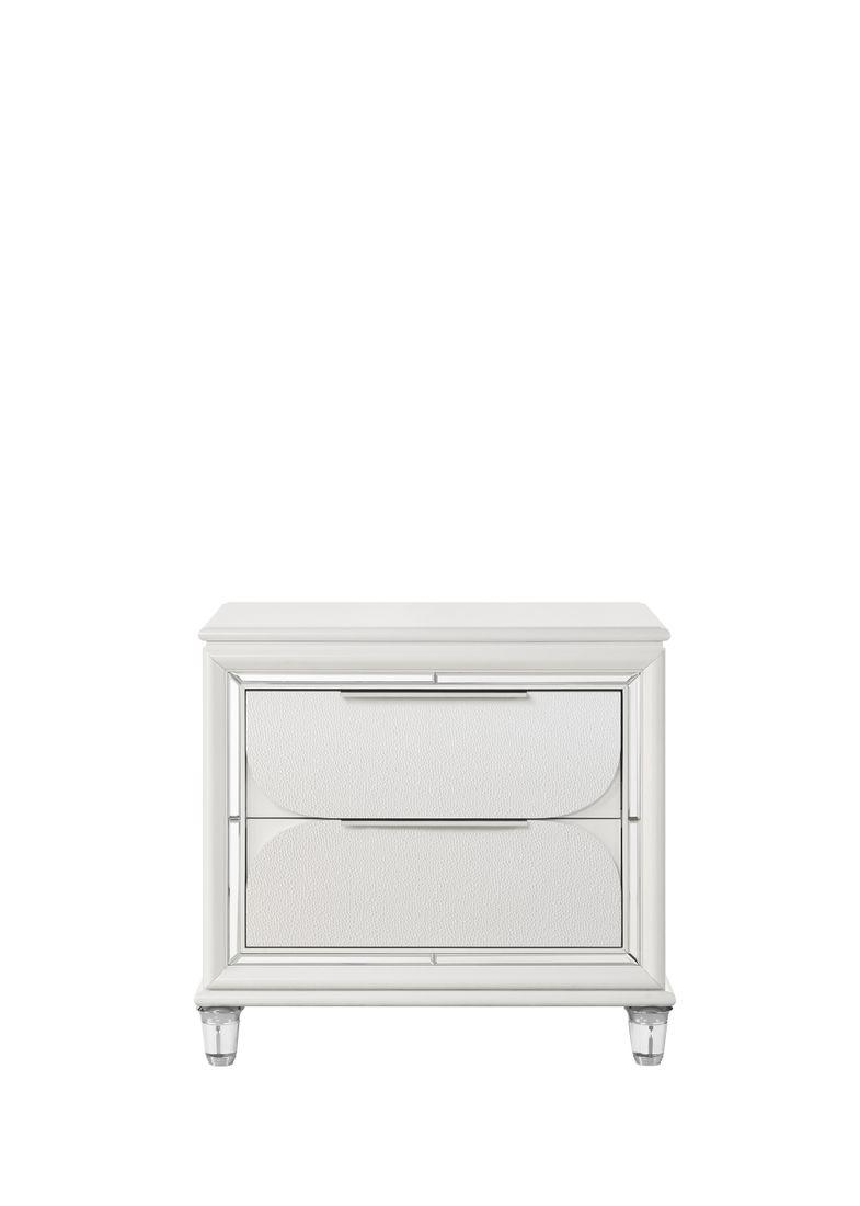 Tarian Pearl White Finish Nightstand