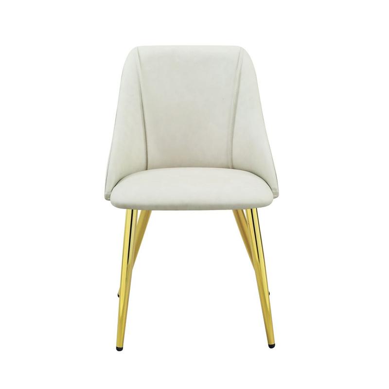 Gaines White Synthetic Leather Side Chair(Set-2)