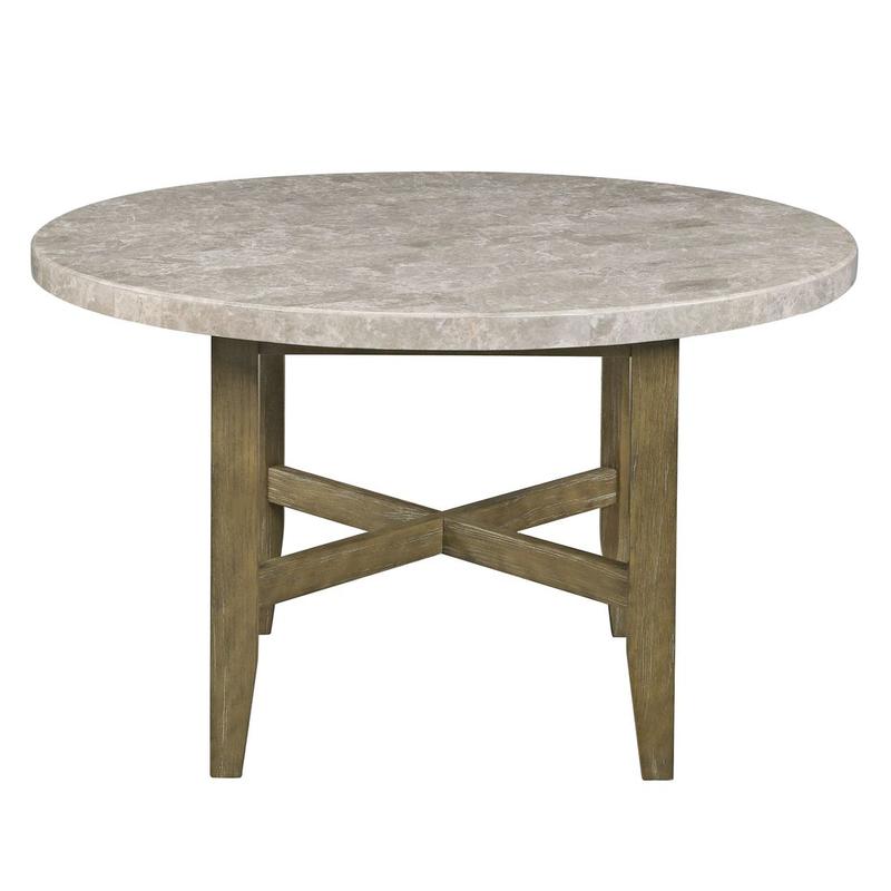 Karsen Natural Marble & Rustic Oak Finish Dining Table W/Marble Top