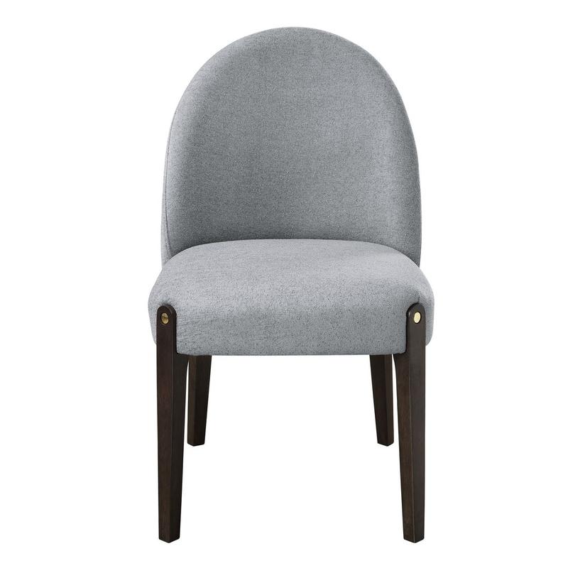 Clayten Gray Fabrice & & Espreeso Finish Gray Side Chair (Set-2)