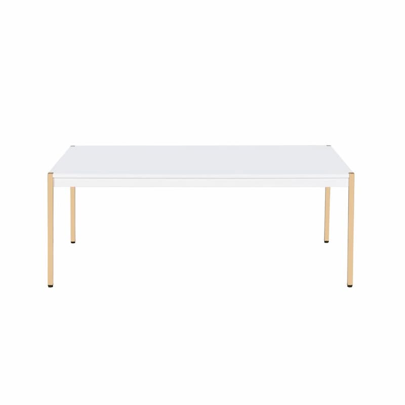 Otrac White & Gold Finish Coffee Table