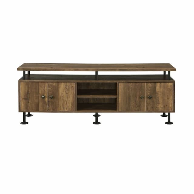 Ensata II Rustic Oak  & Black Finish Tv Stand