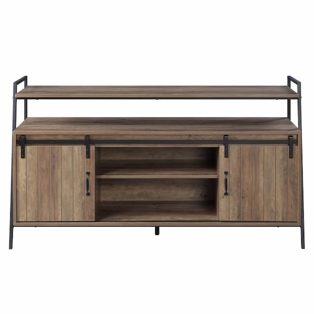 Rashawn Rustic Oak & Black Finish Tv Stand