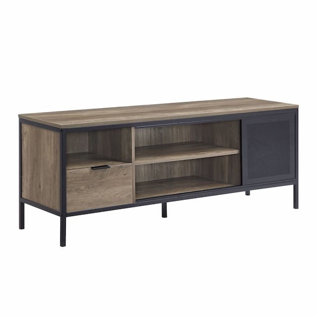 Nantan Rustic Oak & Black Finish Tv Stand