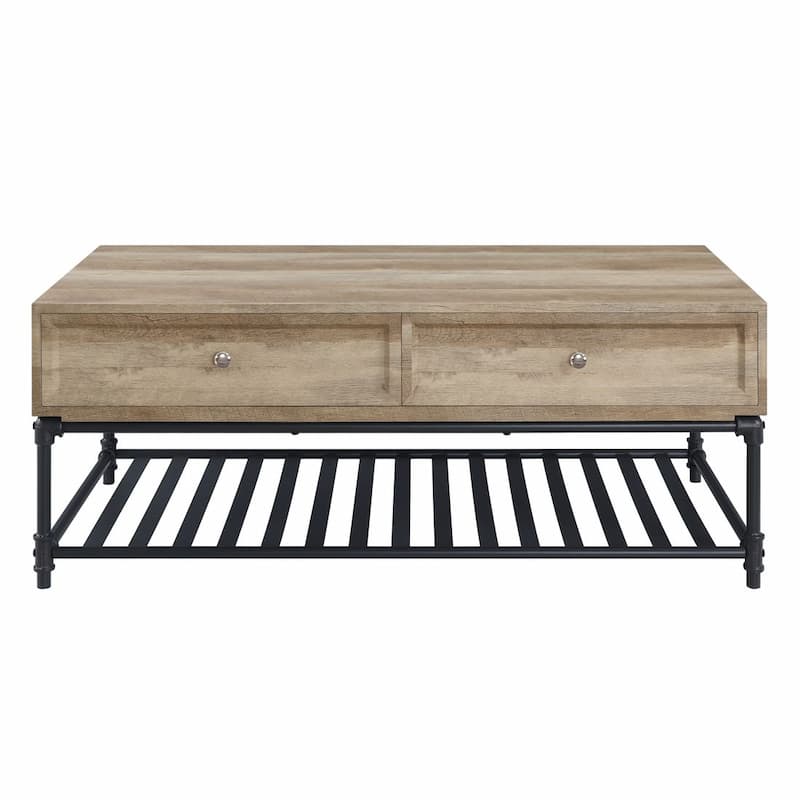 Brantley II Oak & Sandy Black Finish Coffee Table