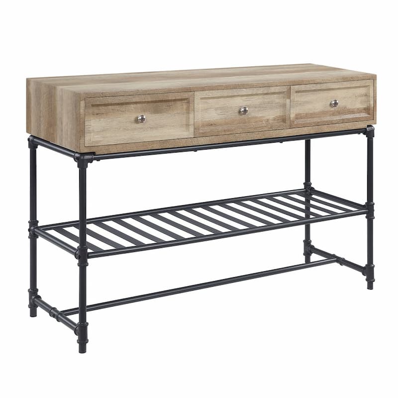 Brantley II Oak & Sandy Black Finish Sofa Table