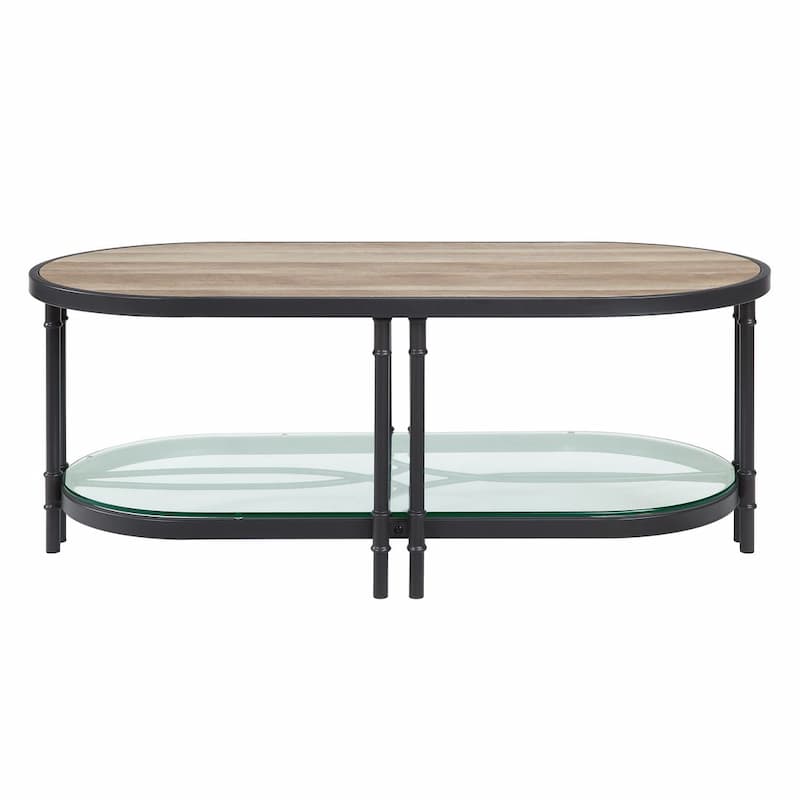 Brantley Oak & Sandy Black Finish Coffee Table