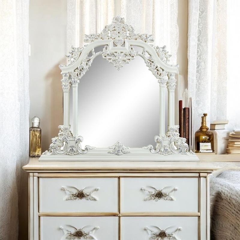 Vanaheim Antique White Finish Mirror