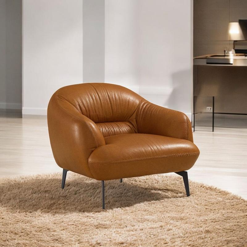 Leonia Saddle Tan Top Grain Leather Chair