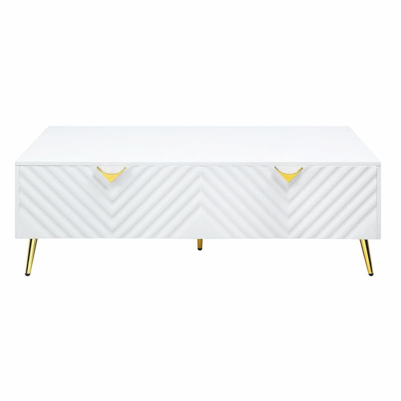 Gaines White High Gloss Finish Coffee Table