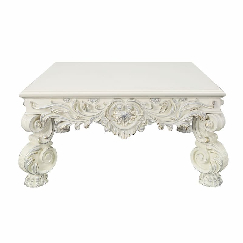 Adara Antique White Finish Coffee Table
