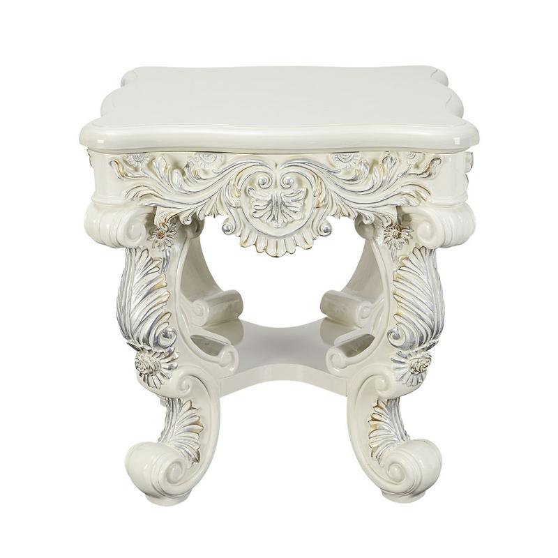 Adara Antique White Finish End Table