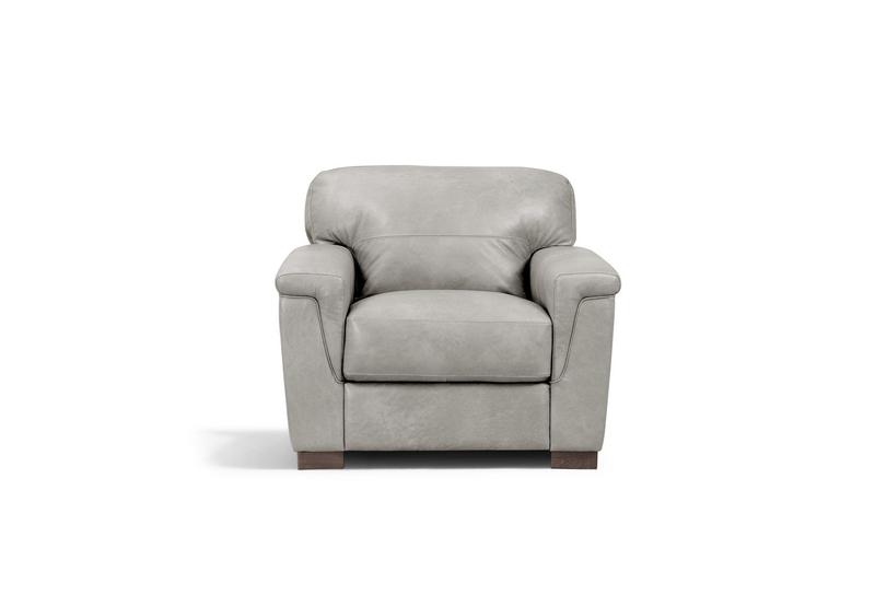 Cornelia Pearl Gray Top Grain Leather Chair