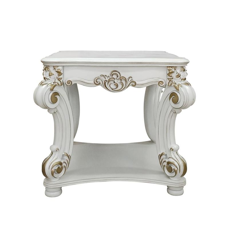 Vendome  Antique Pearl Finish End Table