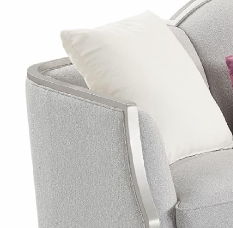 Kasa Beige Linen Loveseat W/3 Pillows