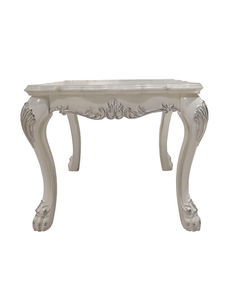 Dresden Bone White Finish End Table