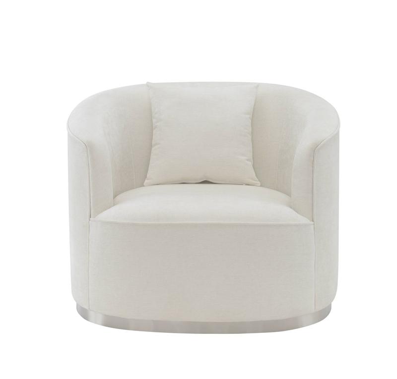 Odette Beige Chenille Chair W/Pillow