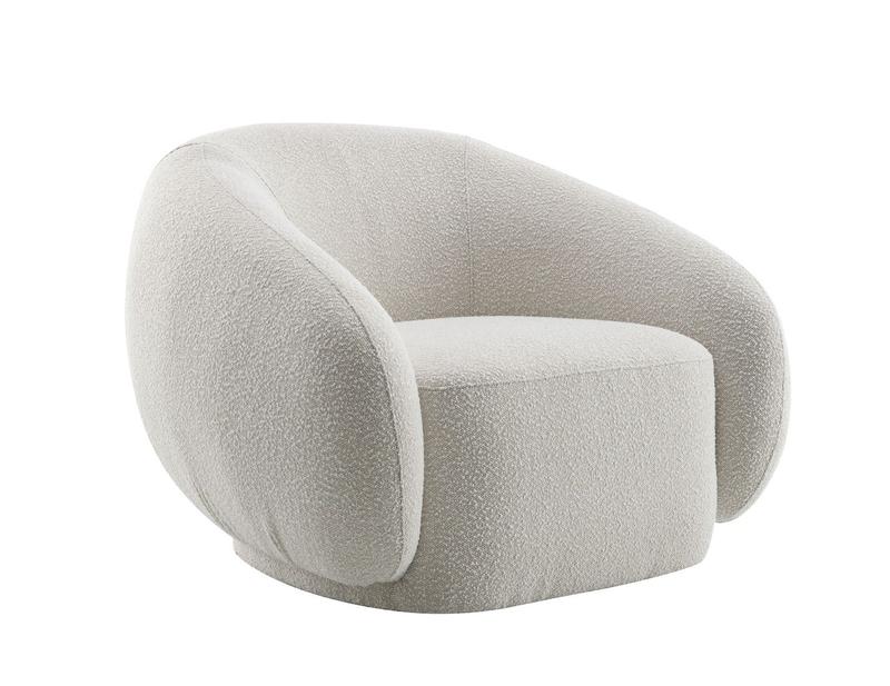 Isabel Beige Boucle Natural Chair W/Swivel
