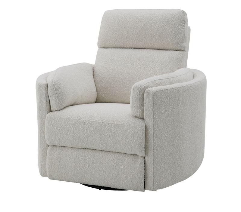Sagen Beige Boucle Glider Recliner W/Swivel