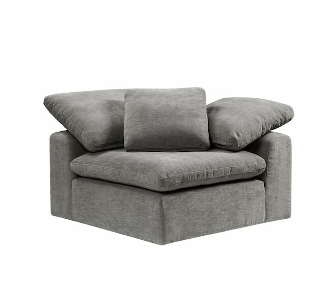 Naveen Gray Linen Modular - Wedge W/Pillow (Similar Lv01104)