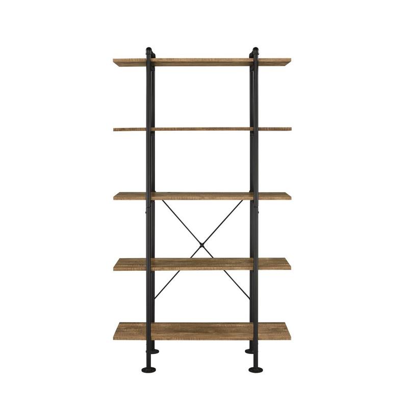 Nefo Rustic Oak & Black Finish Bookshelf