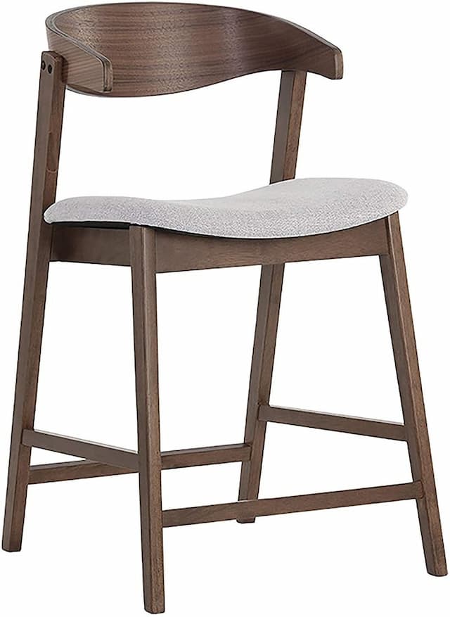 Haisley Counter Stool - Walnut - Light Grey