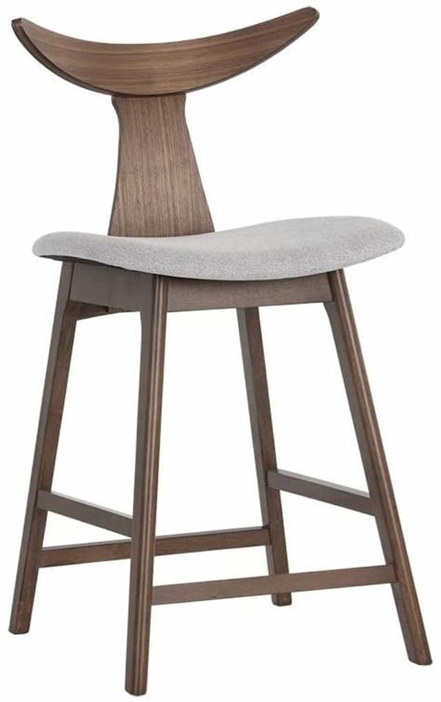 Jaxton Counter Stool - Walnut - Light Grey