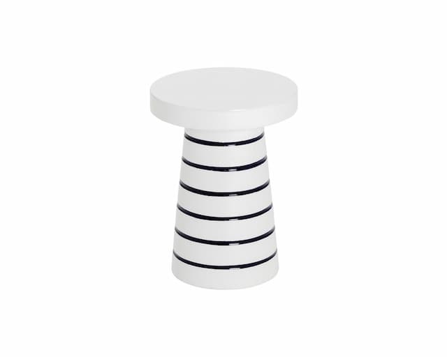 Porcini End Table - Small - White / Stripes