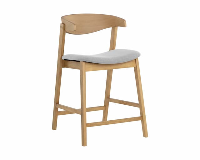 Haisley Counter Stool - Natural - Light Grey