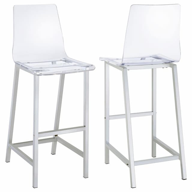 Juelia Clear Acrylic Bar Chair Chrome (Set of 2)