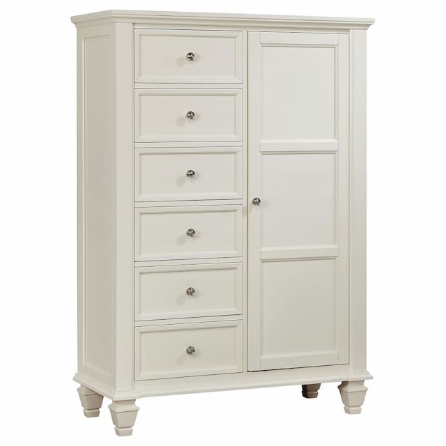 Sandy Beach 8-drawer Door Chest Cream White
