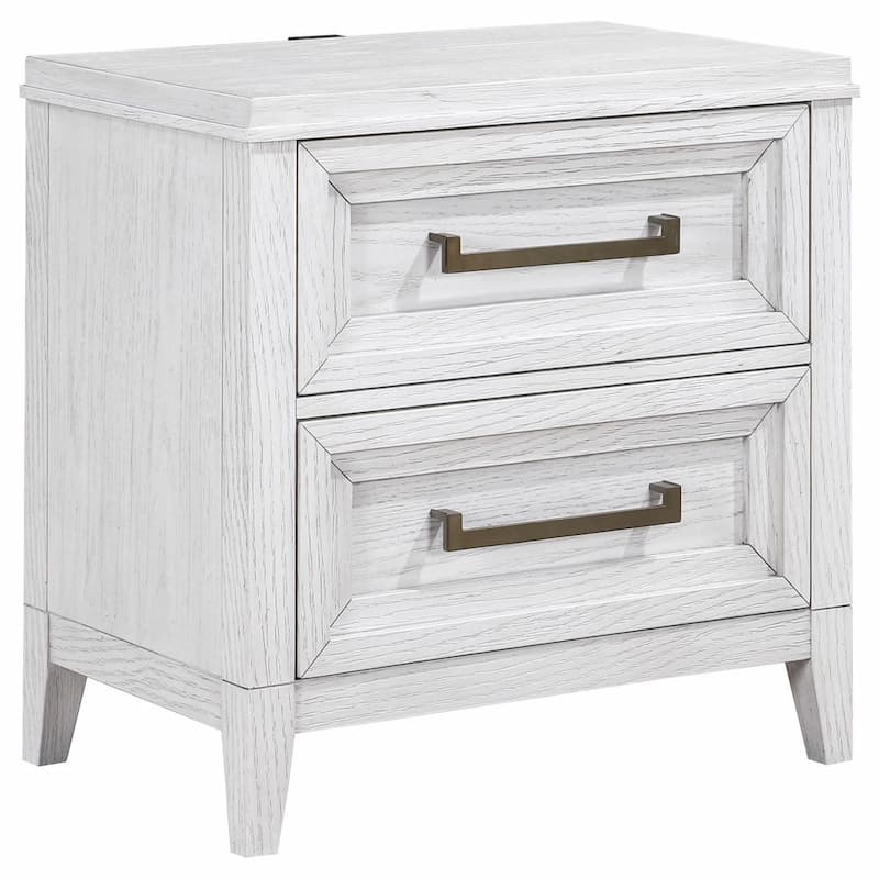Marielle 2-drawer Nightstand Bedside Table Distressed White 