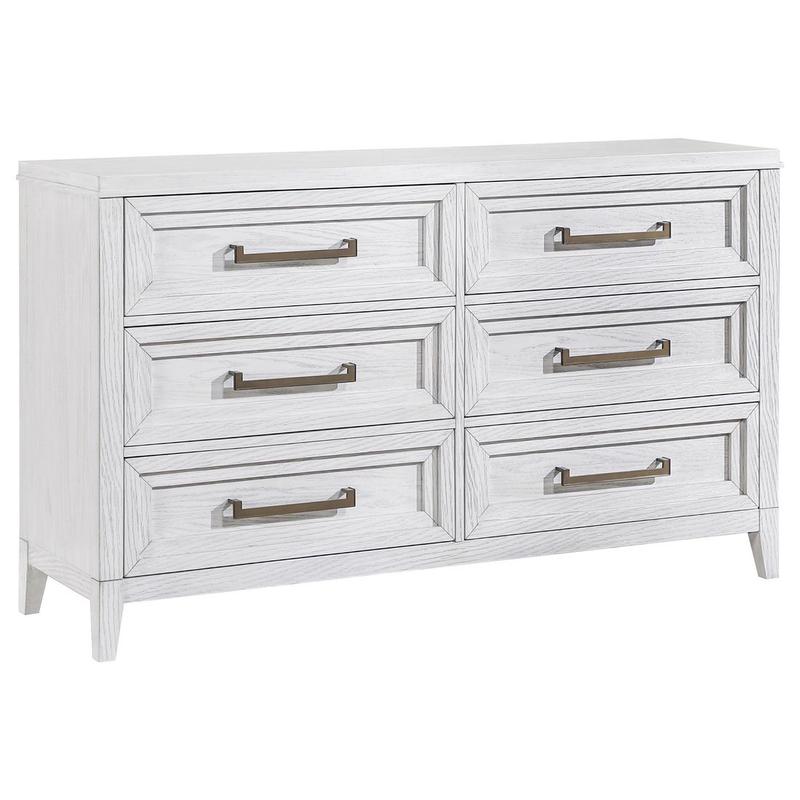 Marielle 6-drawer Bedroom Dresser Distressed White 