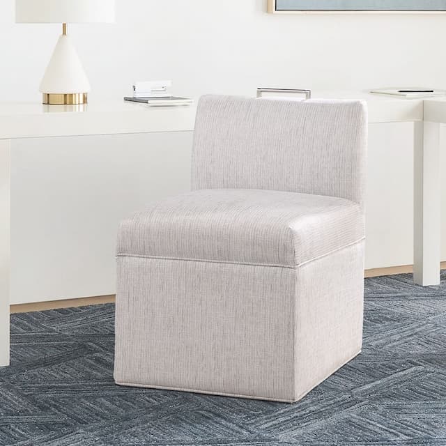 Delray Modern Upholstered Castered Chair in Sea Oat