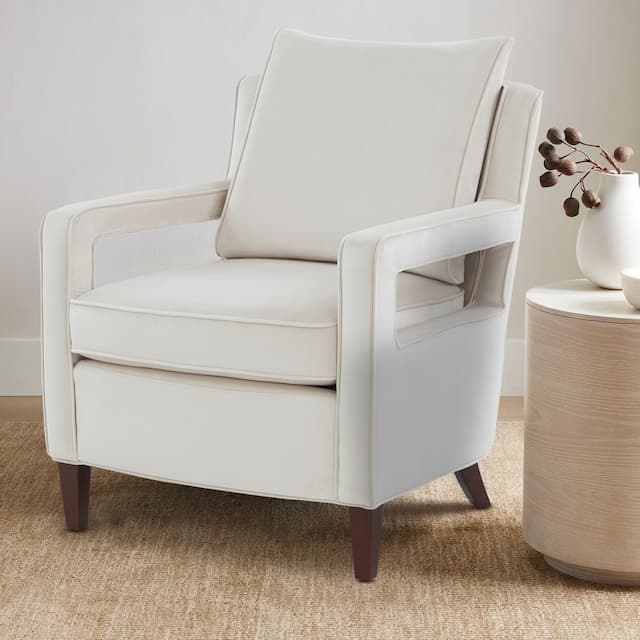 Questa Sea Oat Velvet Accent Arm Chair 