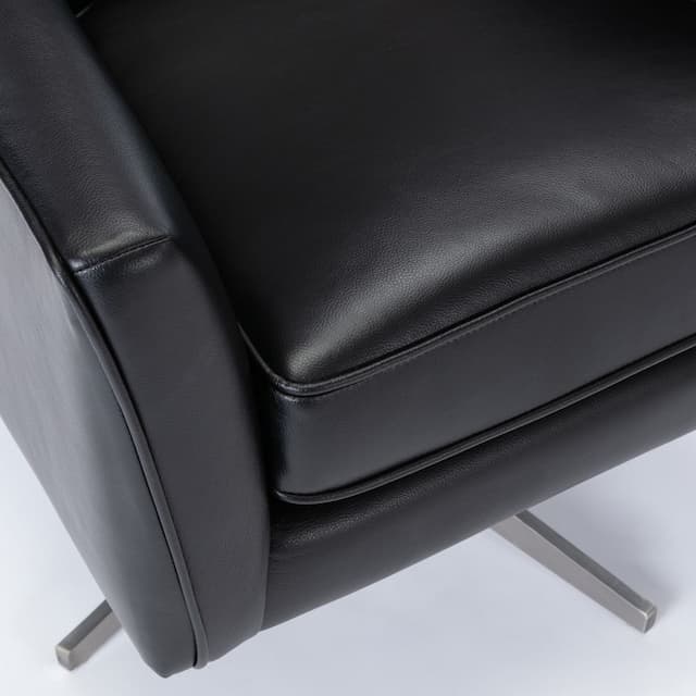 Phoenix Black Leather Gel Swivel Armchair