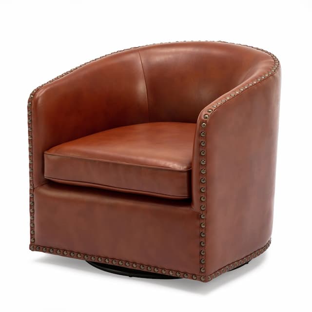 Tyler Swivel Arm Chair - Caramel