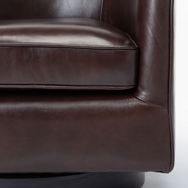 Turner Brown Top Grain Leather Swivel Chair